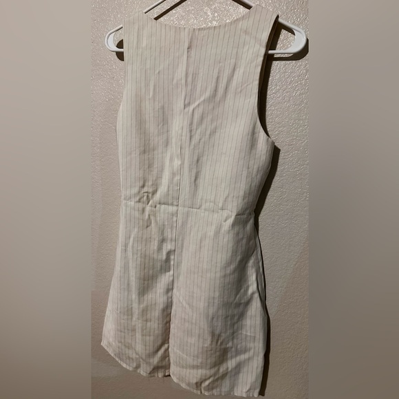 MNG by Mango Women’s Button down Sleeveless Midi Dress Euro Sz M Cream + Gray - Picture 4 of 4